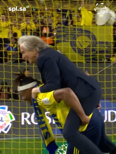 احتفال جيسوس بعد هدف الفوز في الدوري السعودي
