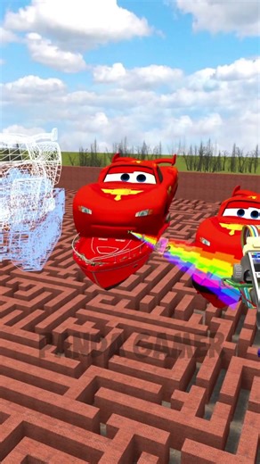 GUESS ALL SIZE LIGHTNING MCQUEEN TYPES TEAM CARS BIG MAZE Garry's Mod