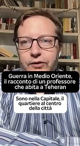 76K views · 277 reactions | Un professore italiano che vive a Teheran racconta gli ultimi giorni di guerra. La tensione tra Iran e Israele resta alta, ma in città la situazione, per ora, appare tranquilla. Un racconto in prima persona da chi osserva il conflitto da vicino, tra incertezze e segnali di apparente normalità | Sky tg24 | Facebook
