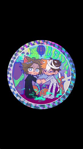 Spooky month spooky Ocs 👻🎃 Inspired by haunted house decor, it had funky lighting and was super cute🥹 my oc Izumi with my friends Oc Koki @heyplanets #fypシ #fyp #oc #digitalart #arttok #ocart #speedpaint