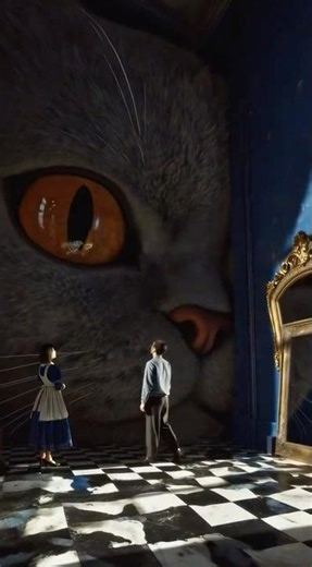 MEOW😺 ! Unblinking Gaze scenery! 😺How can you escape?#shorts