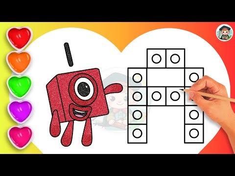 How To Draw Numberblock 1 & AlphaBlock A Coloring for Kids