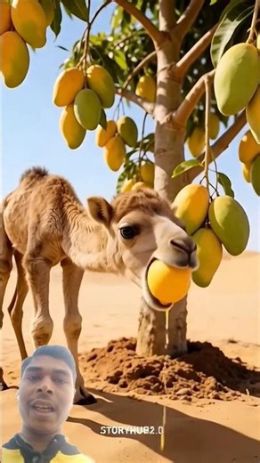 bus jari Hoti Hai tabhi mahila aam kha kar fak diye aur unt Ne use ped ko bachaya #ytshorts #short