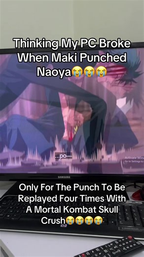 I genuinely thought my PC bugged out when it froze the first punch😭😭😭😭 #jujutsukaisen #fyp #maki #animanga
