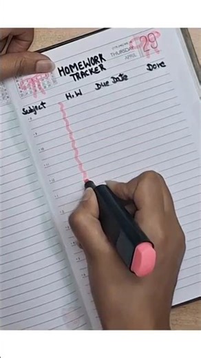 EASY and SIMPLE Homework tracker🎀 #shorts