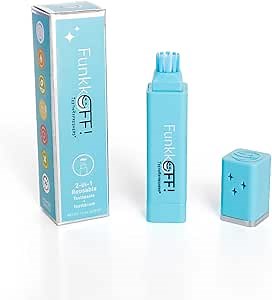 TeethRefreshers Reusable Travel Toothbrush + Toothpaste - Peppermint I Natural - All-in-One I Maintains Teeth Whitening I Removes Wine Stains I As Seen on Shark Tank!