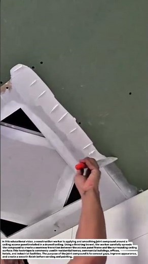 Drywall Access Panel Finishing Technique | Ceiling Joint Compound Application Process.