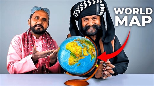 Tribal People Discover the Globe for the First Time 🌎 #worldmap #tribalpeople #pakistanpeople #reactionchallenge | Tribal People Try