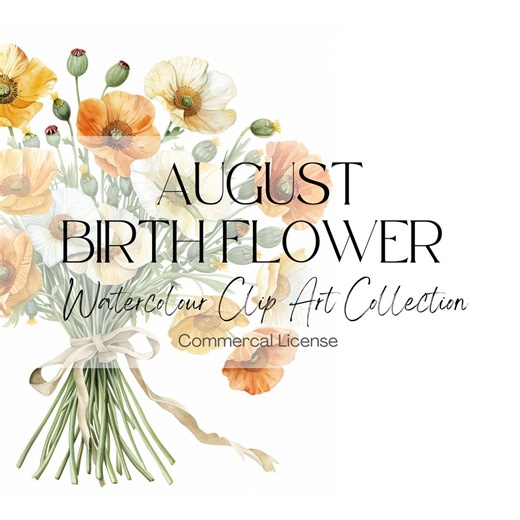 August Birth Flower Clip Art | Watercolor Poppy & Gladiolus (300 DPI) - Etsy Canada