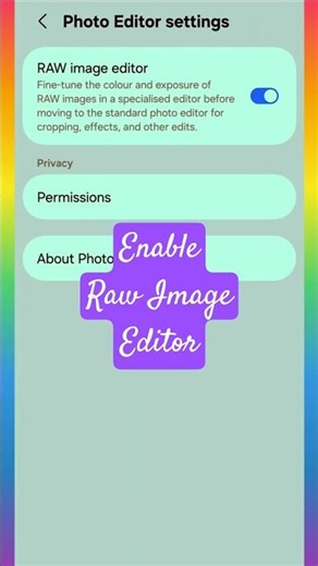 Enable Raw image Editor on Samsung | Photo Editor #shorts