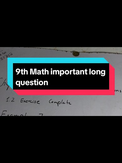 Important Long Questions for 9th Class Mathematics 2026
