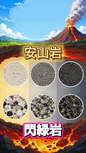 【理科】火山岩・深成岩6種類を歌で暗記！りか・あせ・げハ！｜中学理科