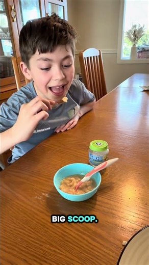 Taste testing banana gerber baby food 🍌