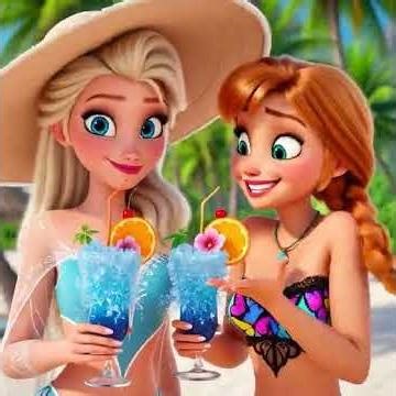 Elsa and Anna Beach Party #disney #frozen #anna #elsa #mulandisney #rapunzel #disneyprincess