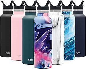 Simple Modern Water Bottle with Narrow Mouth Straw Lid Metal Thermos Vacuum Insulated Stainless Steel l Reusable Leak Proof BPA-Free Flask | Ascent Collection | 20oz, Dreamcicle