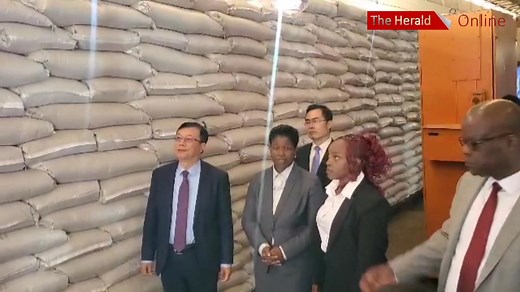 3.8K views | Deputy Minister of Public Service, Labour and Social Welfare, Mercy Dinha, is currently touring the Aspindale GMB depot together with the Chinese Ambassador to Zimbabwe, Zhou Ding, ahead of the official handover of rice and wheat from China — a gesture symbolising the strong and long-standing ties between the two nations. : Theseus Shambare | The Herald-Zimbabwe | Facebook