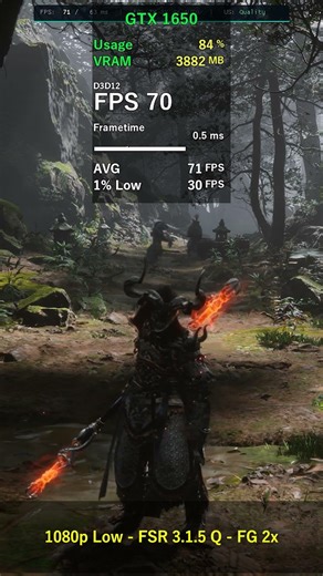 Black Myth Wukong on GTX 1650 - FSR 3.1 4x Multi Frame Generation MOD