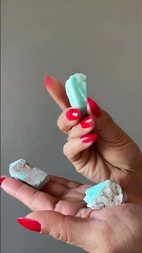 Throat Chakra Set Amazonite Caribbean Blue Calcite Stone