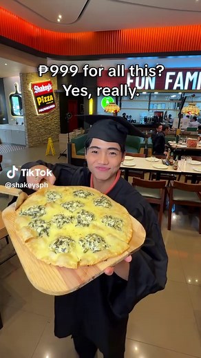 More reasons to celebrate, more ways to save 🎓🍕 Enjoy a graduation feast that’s heavy on value with the Shakey’s 999 Meal Deal. Get all of these for only ₱999! Save up to ₱1,019! Available via Dine-in, Carryout, and Delivery at all Shakey's stores except Enchanted Kingdom, and MCIA from March 20-May 31, 2026. Order here: onelink.to/shakeysapp DTI Fair Trade Permit No. FTEB-251497 Series of 2026