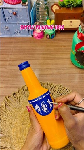 Painting on Glass Bottle / Art on Bottle @theartistkusum #artandcraft #bottlepainting #bottleart