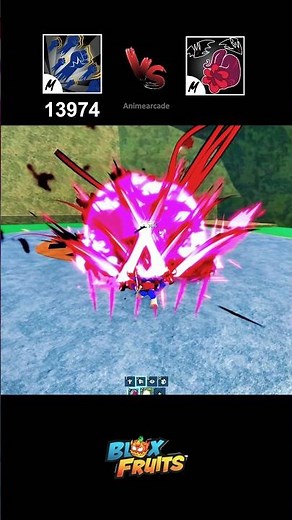 Godhuman vs Sanguine art in Blox fruits 😱 | highest damage #roblox #bloxfruits #shorts #gaming