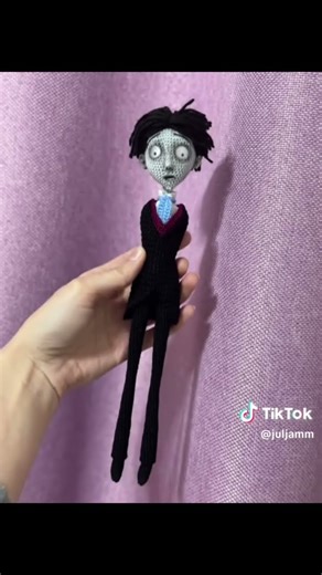 Victor the corpse bride groom 🩶🖤 #halloween #corpsebride #crochet #spooky #handmade