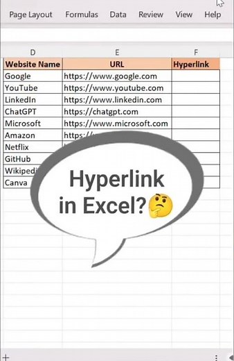 How to Create Hyperlinks in Excel (Clickable Links) 🔗