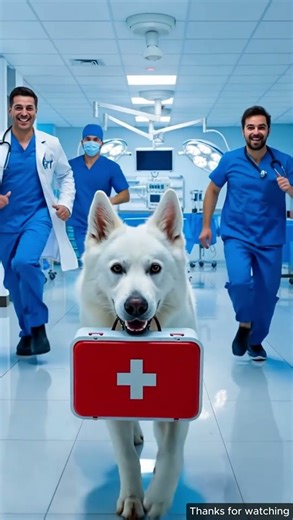 A dog searches for the bomb in the first-aid box and saves the hospital! #ai #dog #hospital