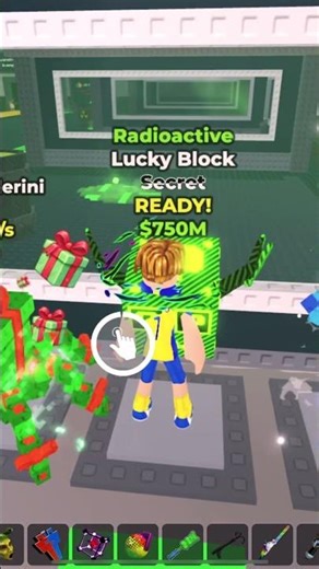 I got a radioactive secret block from the wheel #roblox