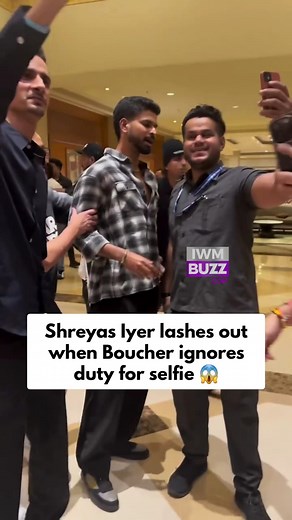 126K views · 323 reactions | Cricket news: Shreyas Iyer visibly angry after Boucher prioritises a selfie instead of safeguarding him. #shreyasiyer #cricket #viralvideo #cricketnews #trendingpost | IWMBuzz | Facebook