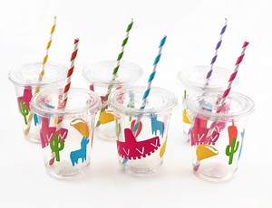 Fiesta Cups - Cinco De Mayo Decorations, Mexican Party Decorations, Fiesta Baby Shower, Fiesta Party, Girl Fiesta Birthday, Fiesta Decor - Etsy