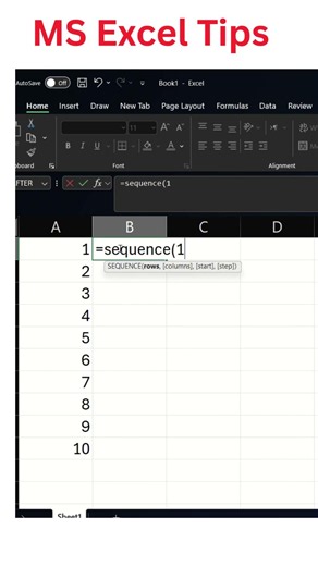 Stop Typing Numbers! Use Excel SEQUENCE Function