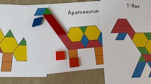 Dinosaur Pattern Blocks Printable Templates. Preschool and Kindergarten Shape Matching Activity. - Etsy