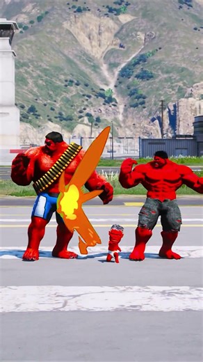 GTA 5 SPIDERMAN VS RED HULK BATTLE #shorts #gta5