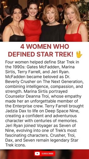 4 Women Who Defined Star Trek in the 1990s | Crusher, Troi, Dax & Seven. #shorts #hollywood #dax