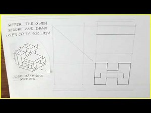 Orthographic Projection 13, Engineering Drawing, Technical Drawing