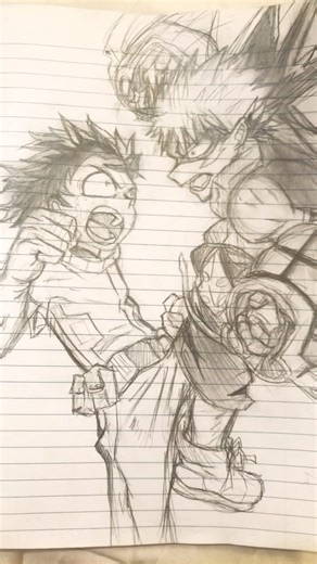 Deku vs Bakugo drawing 😱 #mha #drawing #anime