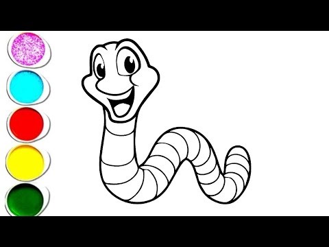 How to draw earthworm 🪱 drawing for kids beginners artist !!