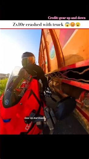 Zx10r crashed with truck 😱😡😮#shorts#viral#youtubeshorts
