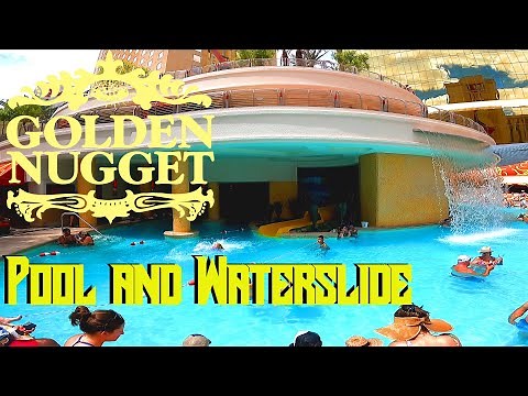 Golden Nugget Hotel & Casino "The Tank" POOL & Waterslide | Las Vegas