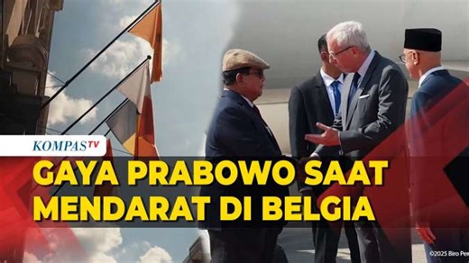 Pakai Topi Flat Cap, Gaya Presiden Prabowo saat Mendarat di Belgia