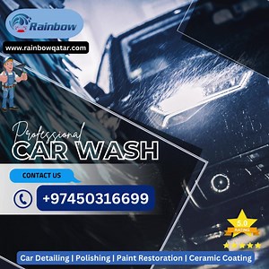 Rainbow Car Wash Services  - Your No.1 car care solution! ✨ We specialize in car wash, interior/exterior detailing, ceramic coating, polishing, and paint restoration  Call +974 50316699 for the perfect finish your car deserves! #RainbowCarWashServices #CarDetailing #TopQuality #DoorstepService #RainbowCarWashServices #CarDetailing #DoorstepService #QualityWork #Convenience | Rainbow Car detailing | Facebook