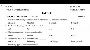 11th Computer Science Public Exam March 2019 - Model Question Paper - 5 (English Medium)
