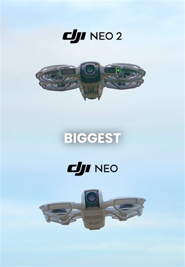 My favourite DJI Neo 2 upgrades 👇🏻🔥 ✅Record 4K at 100fps (no more 30fps limit) ✅MUCH better image quality (more detail & less noise) ✅New front screen allows more quickshot customization such as height or distance ✅Full omnidirectional obstacle avoidance = way safer flights ✅Gesture control allowing you to move the drone without a controller 🤯 ✅Much better wind resistance for more stable flights ✅2-axis mechanical gimbal (huge upgrade from single-axis) for smoother footage ✅Slightly more pow