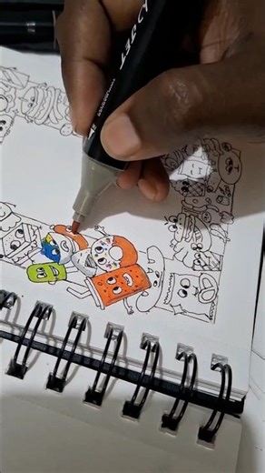 how to draw a doodle frame part 2 coloring 😍🔥👻✏️🎨🏞#art #shorts