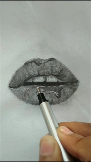 realistic lip drawing #art #drawing #sketch #pencilshading