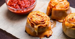 Pepperoni Pinwheels with Pizza Dough