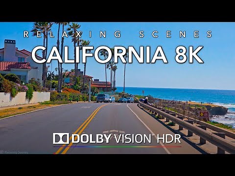 Driving California San Diego Coast in 8K Dolby Vision HDR - Pacific Beach to USA Mexico Border