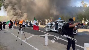 😡 Line of cars burning in the streets of LA. More Mexican flags flying tonight. 🇺🇲🇺🇲🇺🇲 | Million Voices