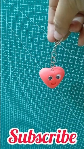 Cute Red Heart Clay Keychain | Easy DIY Clay Keychain with Googly Eyes | Aesthetic Clay Art Idea#diy